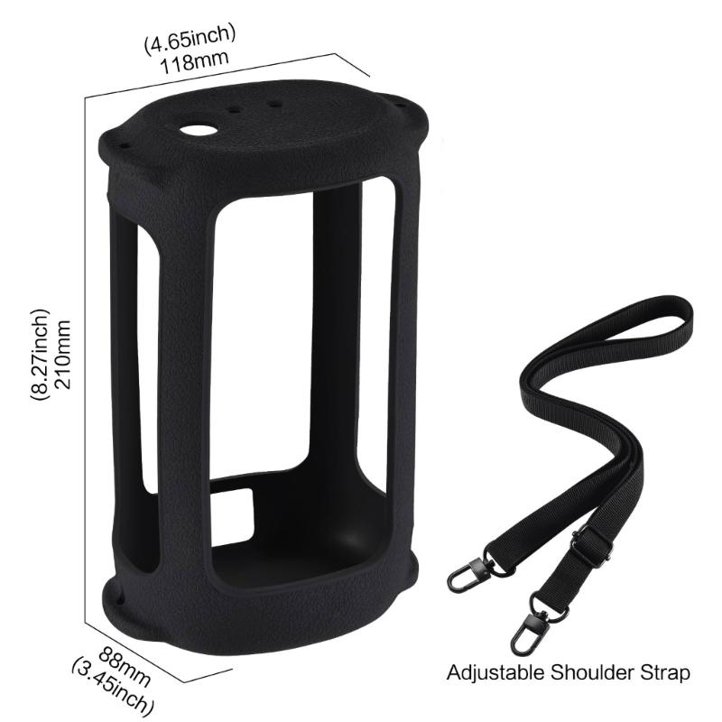 Silicone Case Cover for EVERBOOM Wireless Bluetooth-compatible Portable Speaker Cover with Adjustable Shoulder Straps