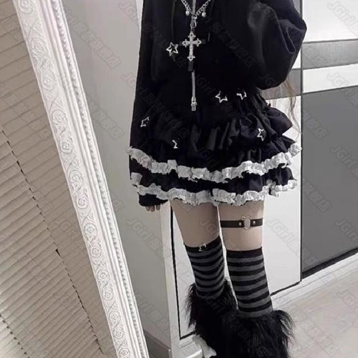 Sweet & Pure Cake Mini Skirt Women's Slimming Color Block A-line Skirt - New Versatile Design