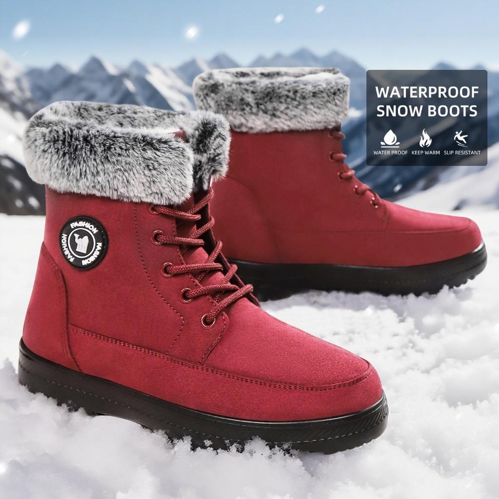 Зимние ботинки, Женская обувь, Высокие, Длинные ботинки, Морозостойкая обувь, Теплая обувь, Флис, Утепленные ботинки, Обувь на толстой подошве, Хлопковая обувь