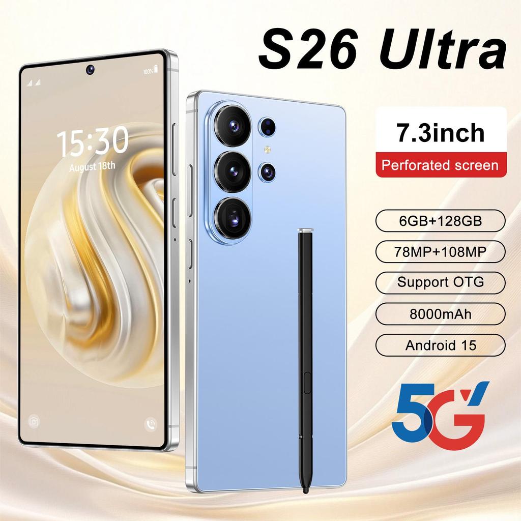 Смартфон S26 Ultra: HD, Большой экран, 6 ГБ + 128 ГБ, Android