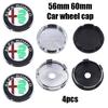 NWHCY1 4pcs 56mm 60mm alfa romeo 3D Car emblem Wheel Center Hub auto Rim refit dust-proof badge covers cap styling accessories