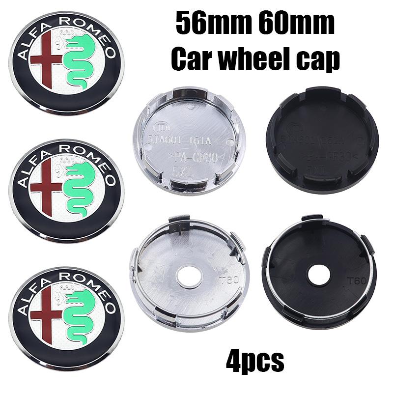 NWHCY1 4pcs 56mm 60mm alfa romeo 3D Car emblem Wheel Center Hub auto Rim refit dust-proof badge covers cap styling accessories