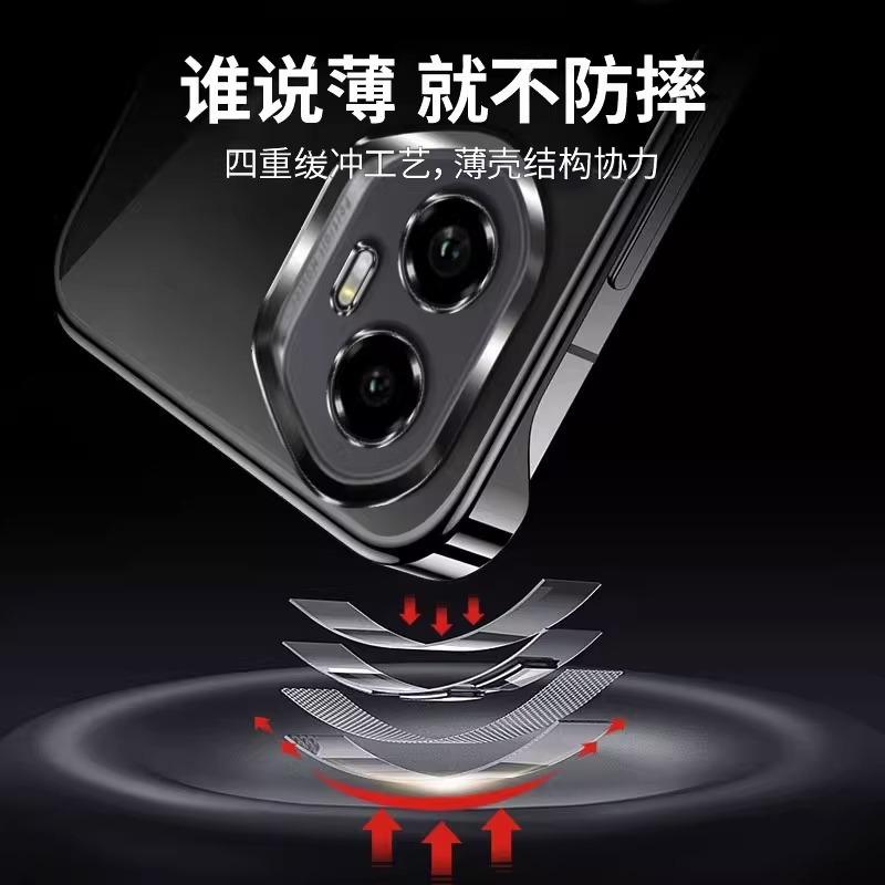 Применимо к чехлу для мобильного телефона Honor 111pro гальванический прозрачный безрамочный Honor 111 ультратонкий противоударный защитный чехол твердый por