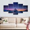 Холст HD принты плакат домашний декор 5 панелей звездное ночное небо над горами картина модульная гостиная настенная художественная рамка для фотографий без рамки