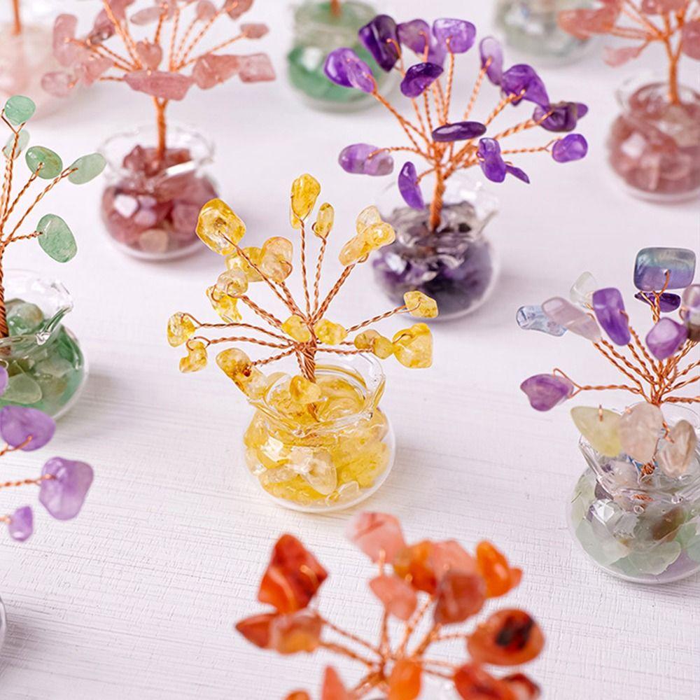 Декор фен-шуй маленькие хрустальные деревья положительная энергия драгоценный камень целебное дерево офис