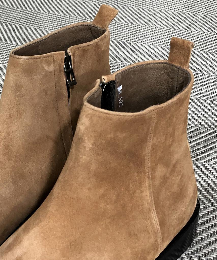 Joenshoe Hugo Suede Side Zipper Boots New Brick Brown