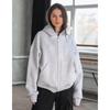 Womens Casual Zip Up Hoodie Loose Fit Solid Color Long Sleeve Sweatshirt Teens