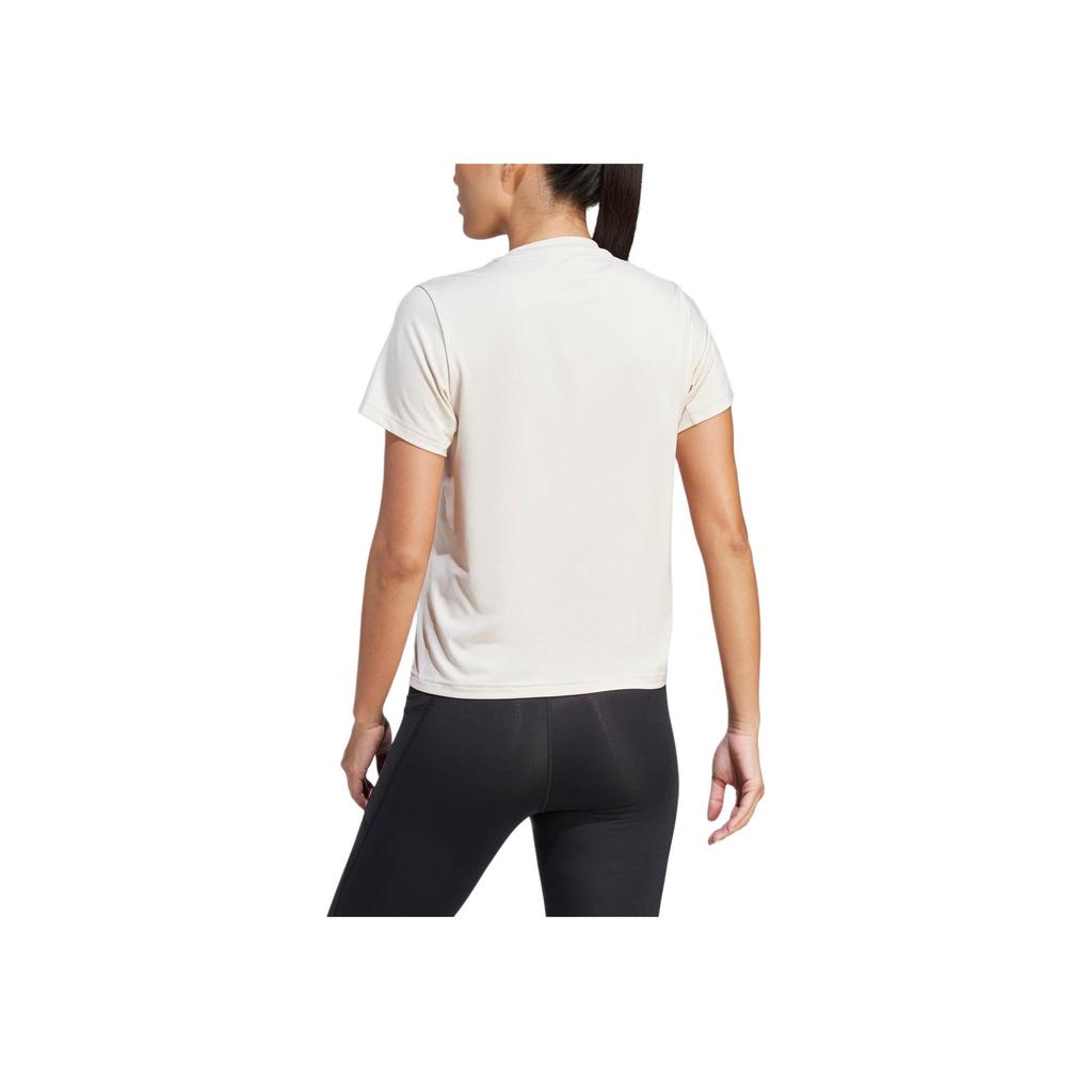 adidas Футболка Power Tee с однотонным логотипом, спортивная футболка с круглым вырезом и короткими рукавами, женские топы, льняно-коричневый IN6209