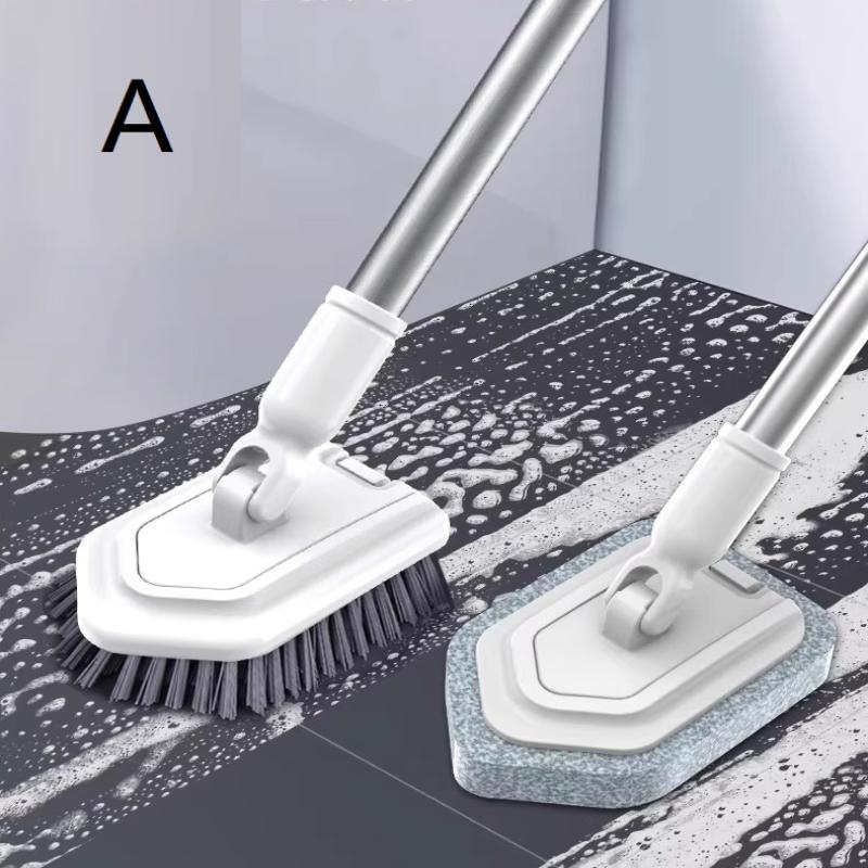 Телескопическая Длинная Ручка Щетка для Чистки Ванной Плитки Туалета Треугольная Щетка Многофункциональная Двойная Щетка Головка Щетка для Пола