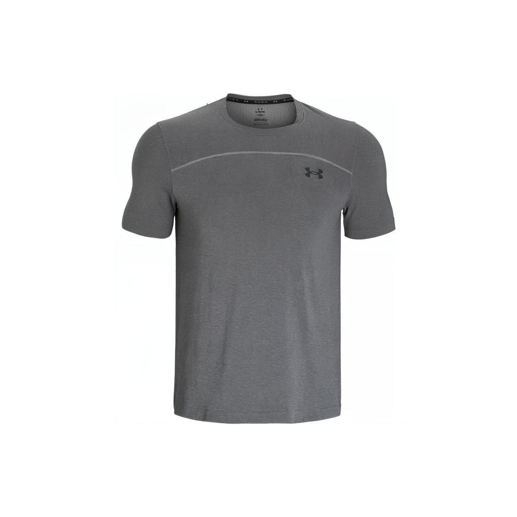 Under Armour Rush Vanish Elite American Vintage Round-Neck Short-Sleeve T-Shirt With Back Letter Print Men Tops Rhino-Gray 1382799-025