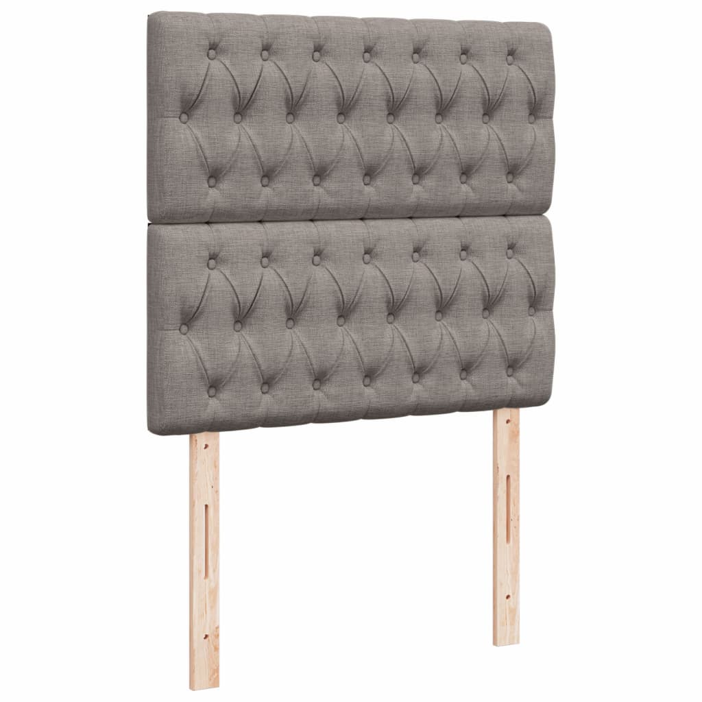 Box Spring Bed with Mattress Taupe 100x200 cm Fabric