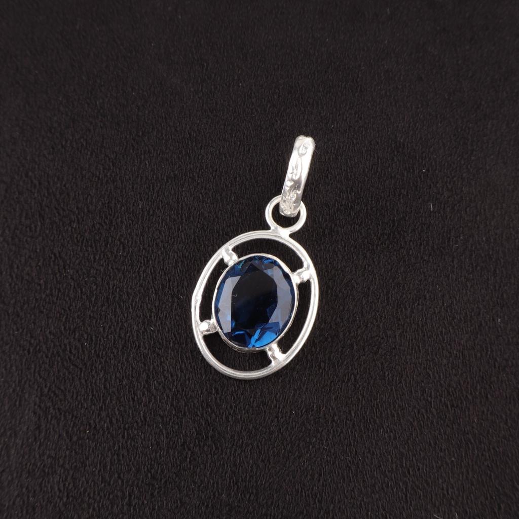 Овальный Натуральный Лондонский Голубой Топаз Подарок Маме Свадебная Подвеска Серебро 925 пробы PP-6-7