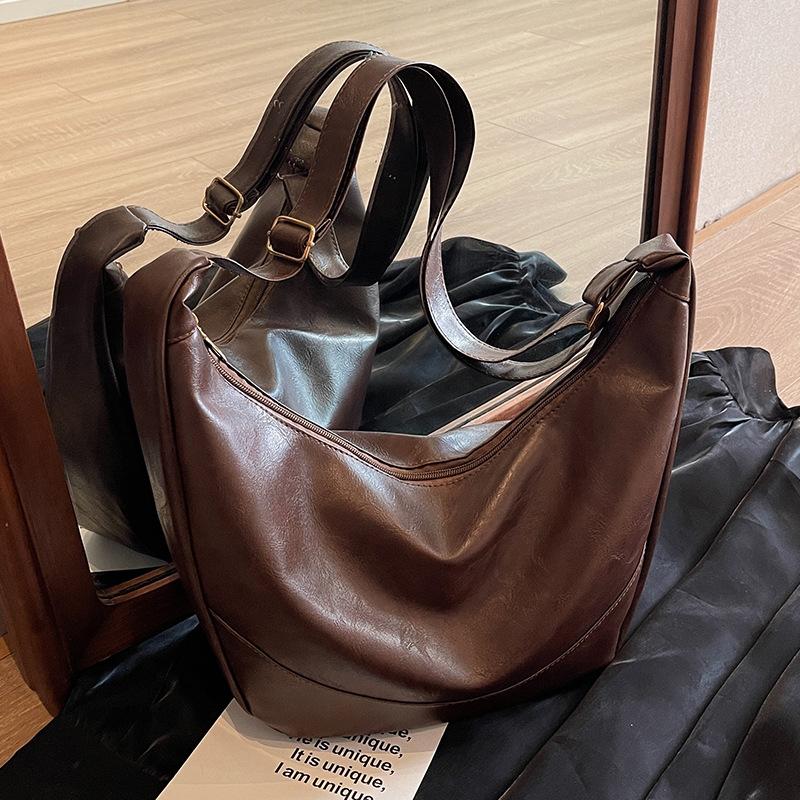 Повседневная большая вместимость однотонная весенняя новая модная новая ретро простая сумка-тоут через плечо с пельменями