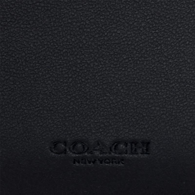 COACH Canvas Card Holder Wallet Mens Black Antique Nickel