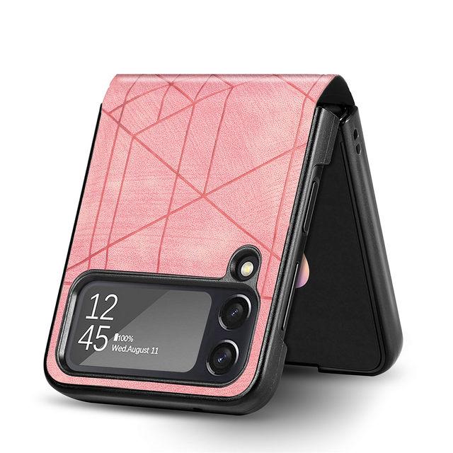 Противопыльный Нескользящий кожаный складной чехол для Samsung Galaxy Z Flip 4 5g Flip4 Zflip4 Тонкий защитный чехол для Samsung Z Flip 4