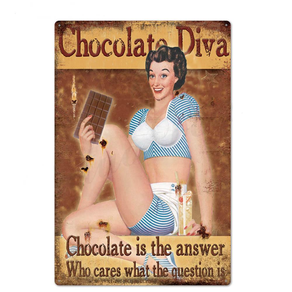 Оловянная вывеска в стиле пин-ап для девочек, металлическая винтажная сексуальная металлическая вывеска, настенный декор для бара, паба, клуба, человека, пещеры, ретро-вывески, покраска металла