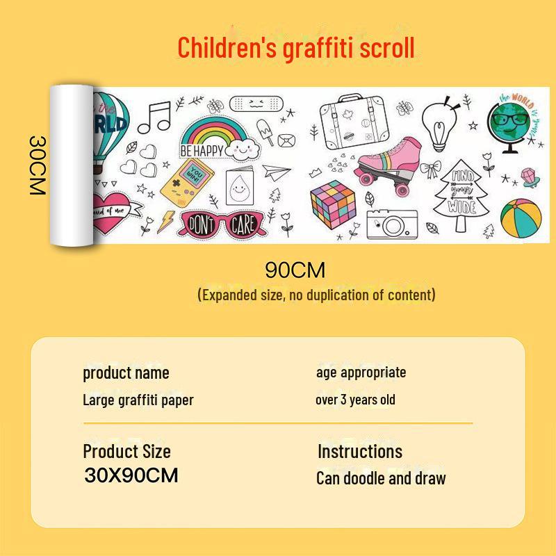Детский большой свиток граффити и раскрасок для детского сада