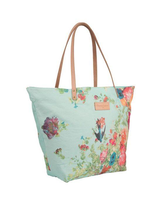 Shoulder Bag - Christian Lacroix - Eden 1 - Spring Print - Smooth Leather - Blue