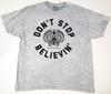Футболка JOURNEY с минеральной стиркой Don't Stop Believin' Мужская Серая Большой Размер Новая Унисекс Футболка
