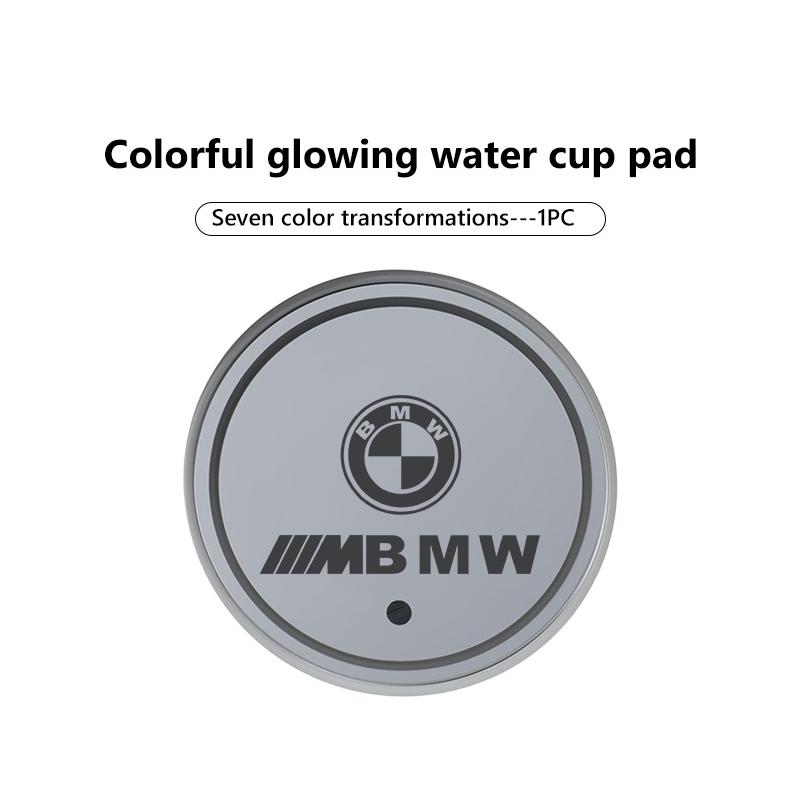 AAAXG1 Car Cup Holder Lights Ambient Lighting Glowing Anti Slip Coaster Pad For BMW M 1 3 4 5 6 7 Series X1 X3 X4 X5 G20 G38 F48 E36