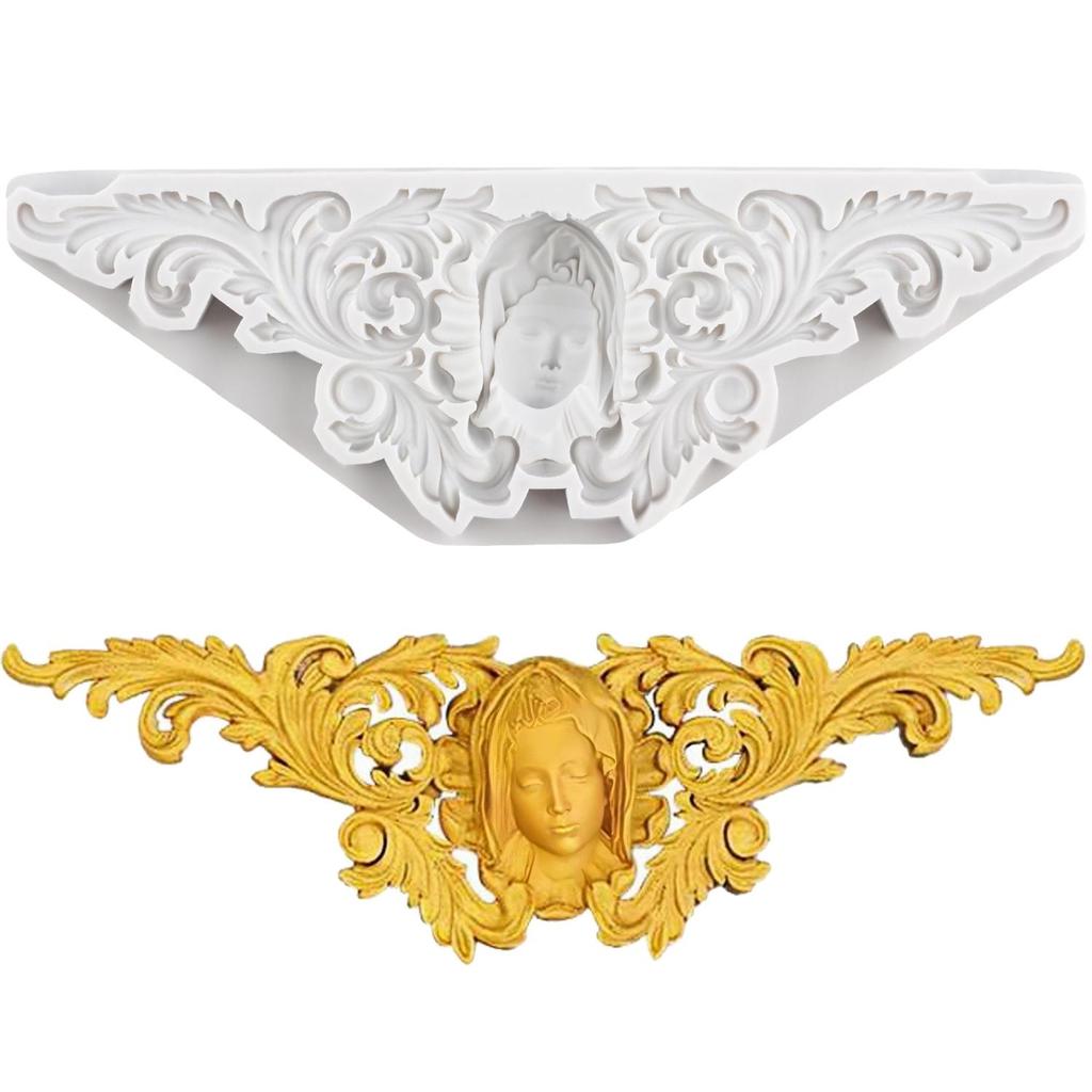 Силиконовые формы для барочного рельефного кружева с цветами, барочная голова аватара, форма для мастики, инструменты для украшения торта, топпер для кекса, форма для конфет, шоколада, гампасты