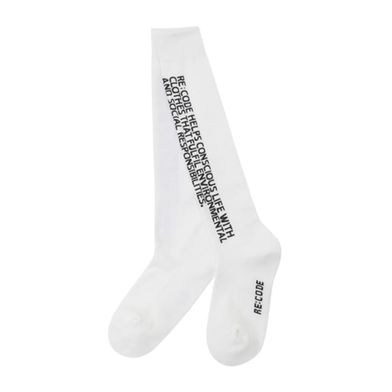 RE;CODE Slogan Logo Socks_RYAAM23814WHX