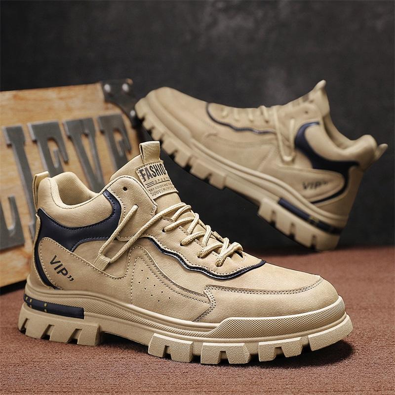 Мужские повседневные ботинки с мягкой подошвой, противоскользящие, рабочие, уличные ботинки Four Seasons, студенческие, спортивные, модные, молодежные, универсальные, модные ботинки