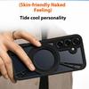 For Samsung Galaxy S24+ Case Magnetic Kickstand Hollow Heat Dissipation Silicone+PC+Metal Bumper Phone Cover