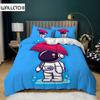Милый астронавт пододеяльник комплект полиэстер одеяло покрывало King Full Queen Size комплект постельного белья с наволочкой для детей мальчиков девочек