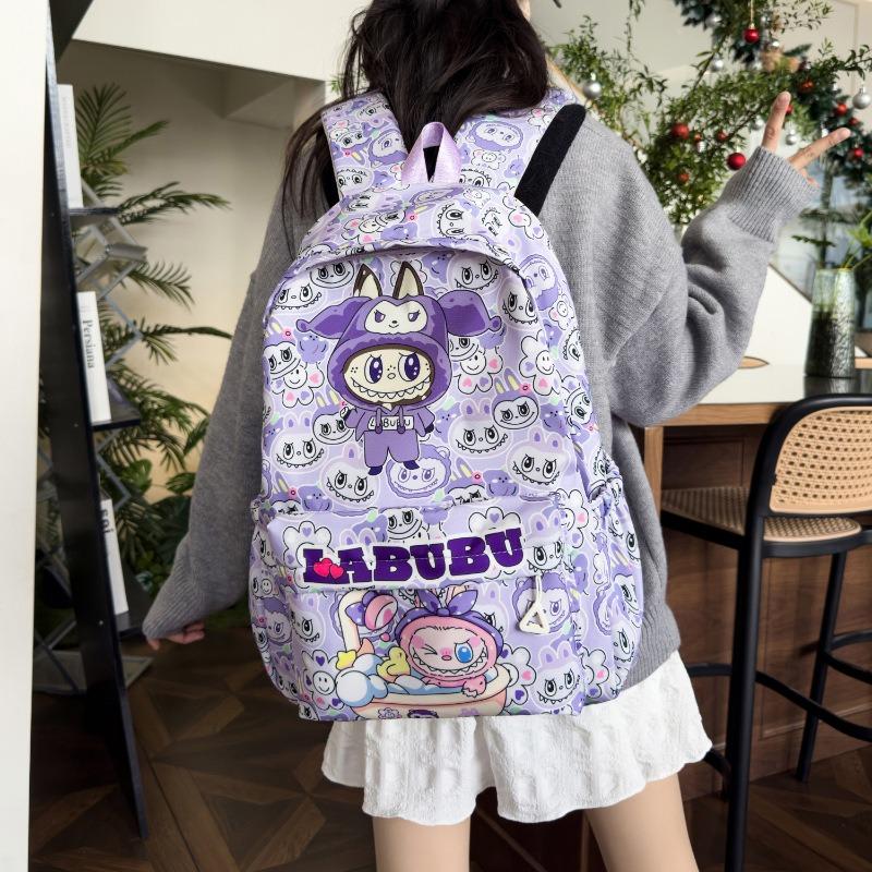 Labubu Children's School Bag New Cartoon Cute Backpack Printed Primary School Students Lightweight Backpack