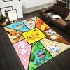 Colorful Cartoon Carpet with Popular Pikachu and Friends Characters Suitable for Use As an Anti-slip for Living Room Bedroom Sofas