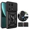 For Xiaomi Redmi Note 13 12 Pro Plus 5G 4G Case Car Magnetic Ring Holder Slide Camera Armor Shockproof Xiaomi POCO M6 X6 Pro