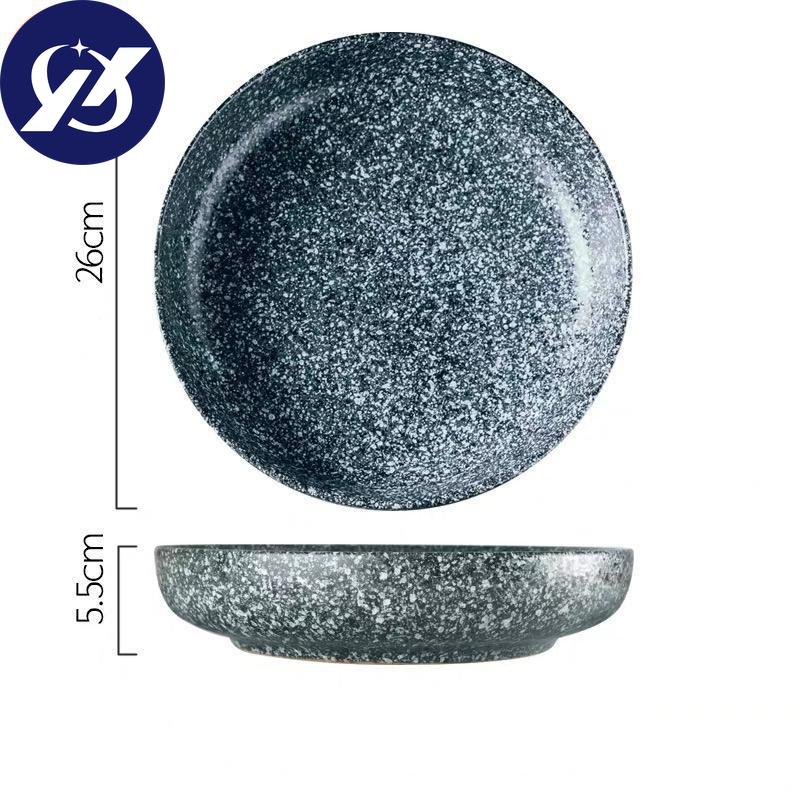 Скандинавская креативная керамическая круглая глубокая тарелка для супа, большая емкость, салат, макароны, простая кухонная Рождественская декоративная обеденная тарелка, посуда