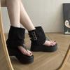 Platform Flats Women Ankle Boots Spring Autumn Clip Toe Shoes Ladies Elegant Belt Buckle Sandalias Booties