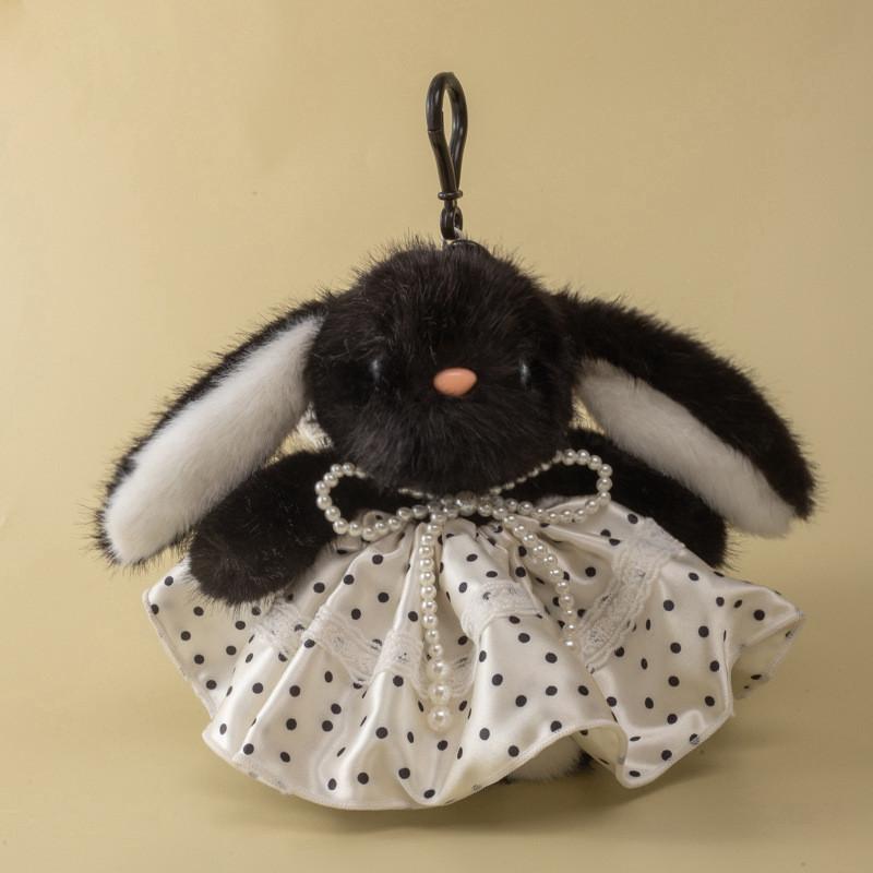 Cute Plush Bunny Bag Charm With Long Fur Material For Couples Gift