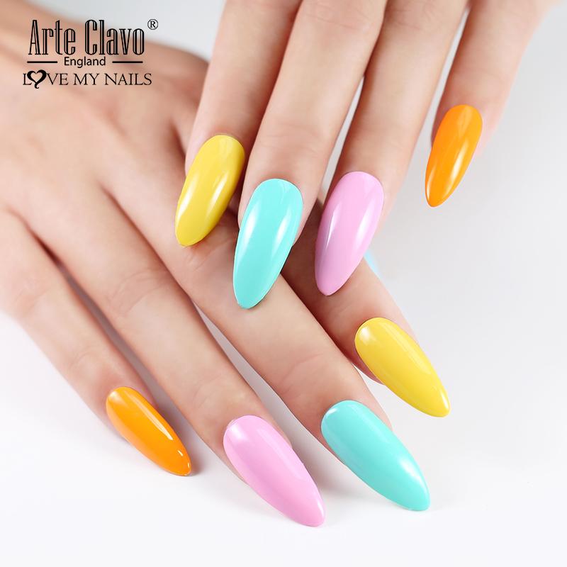 Arte Clavo 15 мл гель-лак для ногтей без сколов и выцветания, УФ-светодиодный замачиваемый верхний базовый гель, красочные УФ-гель-лаки для ногтей для ногтей