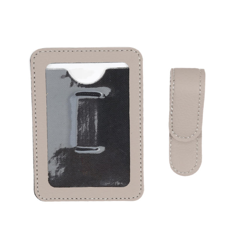 1 шт. Кожаный держатель для карт на солнцезащитный козырек автомобиля – Временная парковочная номерная табличка и зажим для фото-удостоверения – Скрытый органайзер для салона автомобиля