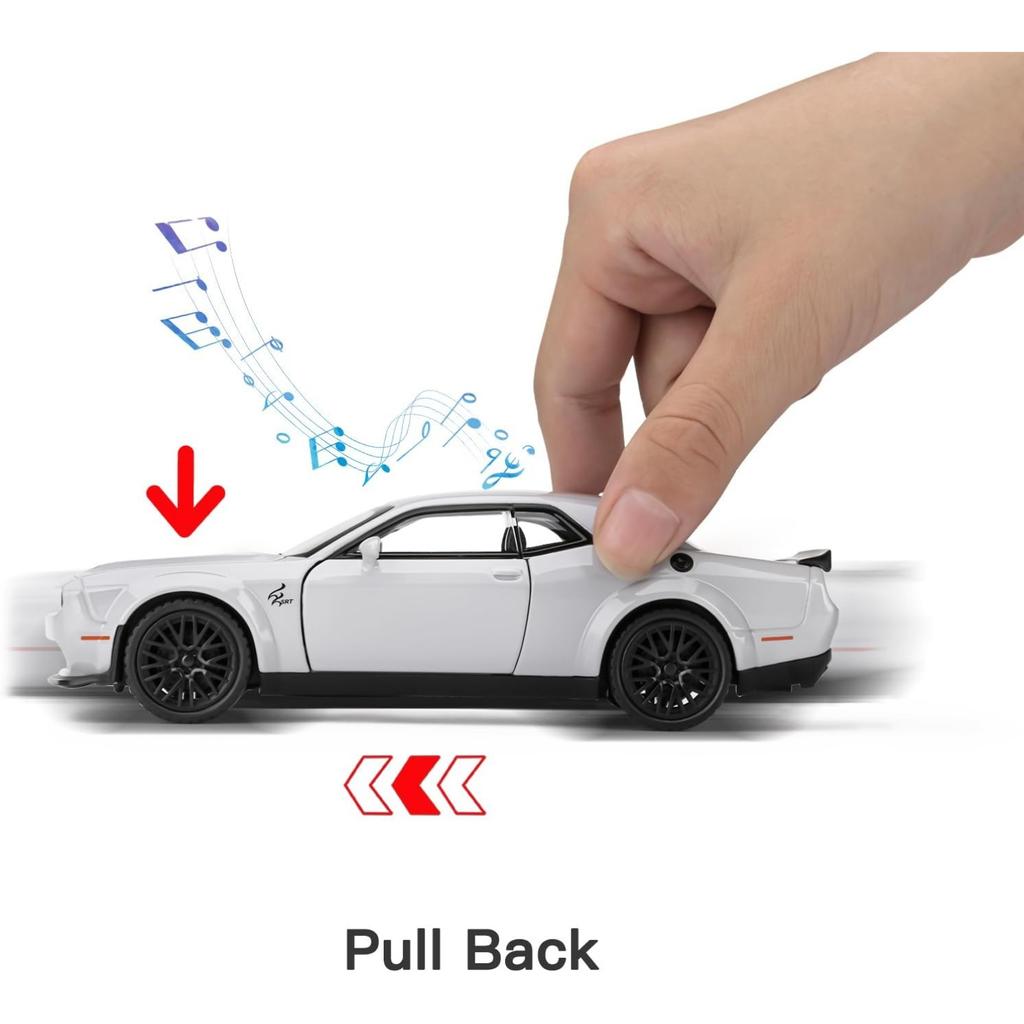 Масштаб 1/32 Dodge Hellcat Challenger Die Cast Metel Pull Back Model Car Hellcat со звуком и светом Hellcat Car Toy Car Toy Gifts для детей от 3 лет и старше