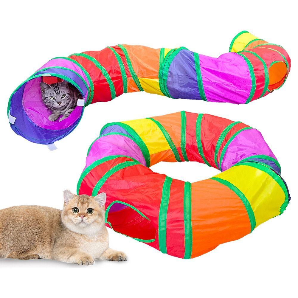 Breathable Cat Tunnel Tube Polyester+Steel Wire Pet Fun Play Toy Portable Cat Nest Guinea Pig