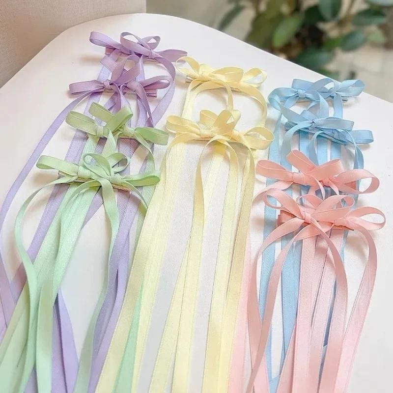 1 пара лент для волос Super Fairy Girl, заколка-бабочка, стример, шпилька, ремешок, двойной хвост, аксессуары для волос