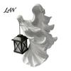 Decorative Lighting for Weddings Halloween Ghost Messenger Resin Figurine, Witch Statue with Lantern, Waterproof Indoor Outdoor Thanksgiving Christmas