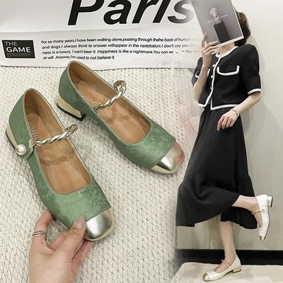 Мода весна хит продаж квадратный носок женская обувь модный однотонный мелкий носок легкий средний каблук элегантная женская обувь