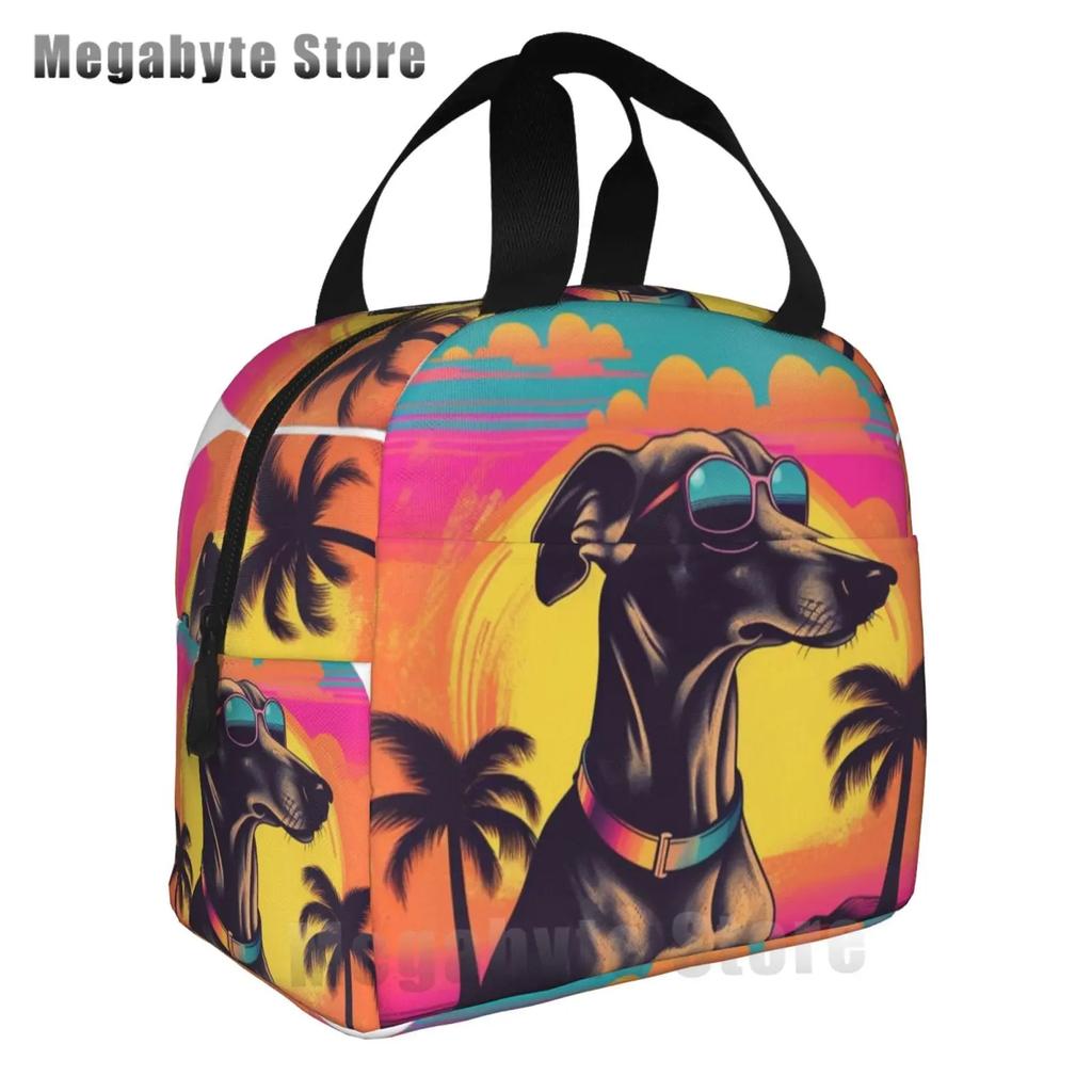 Садовая борзая собака Грейхаунд сумка для обеда холодильник изолированный ланч-бокс для школьников уиппет борзая собака портативные сумки для пикника