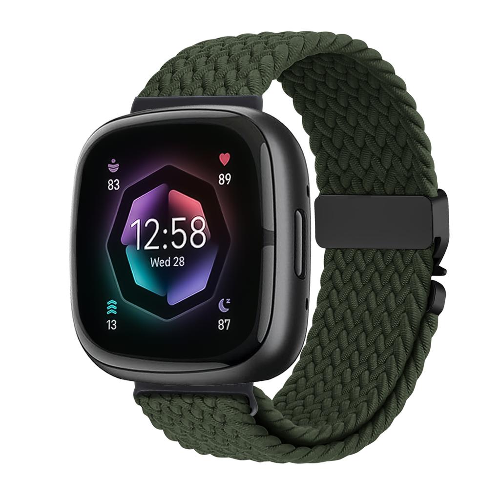 For Fitbit Versa 4 3 Sense 2 band Accessories replacment sport nylon loop Bracelet correa Fitbit Versa4 Parachute Braided Strap