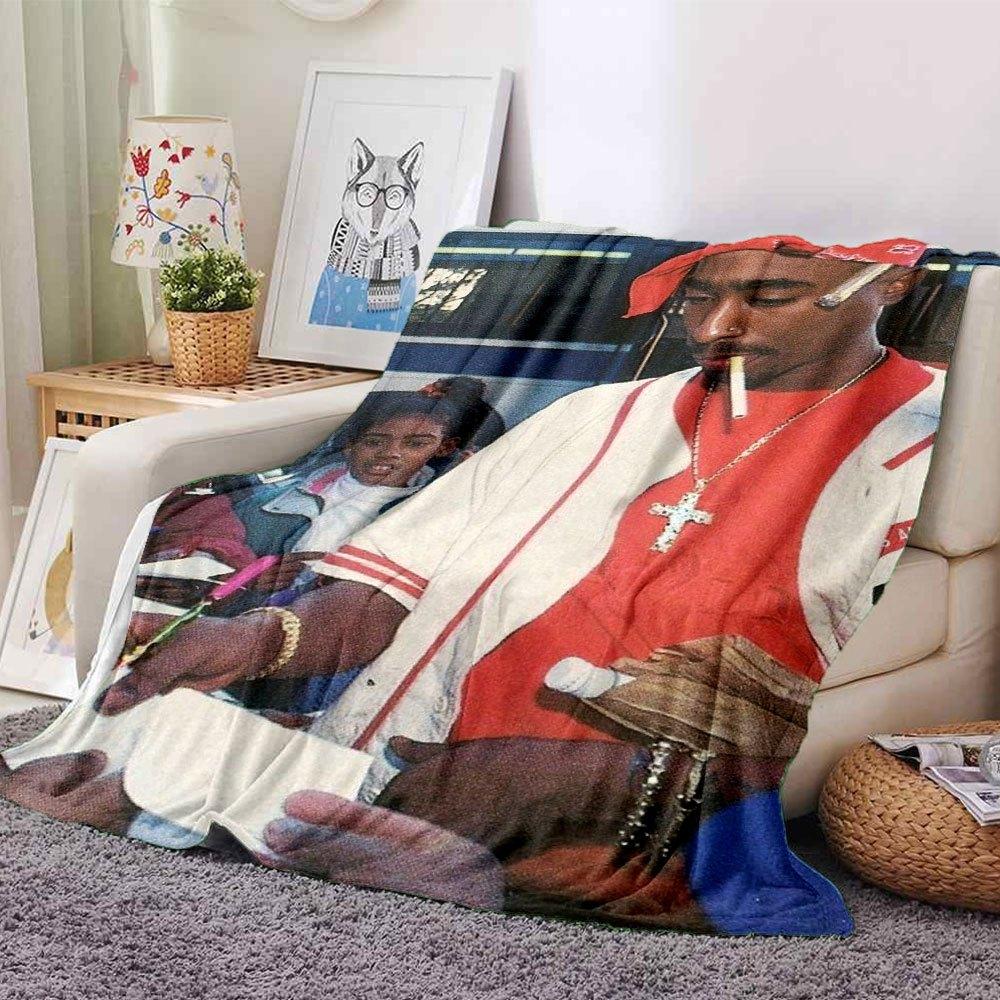 1 шт. Плед в стиле Hip Hop 2Pac, Мягкий, Легкий, Для всех сезонов, Многоцелевой плед для дивана, кровати, офиса и пикников, Французский стиль с культовыми обложками альбомов и цитатами