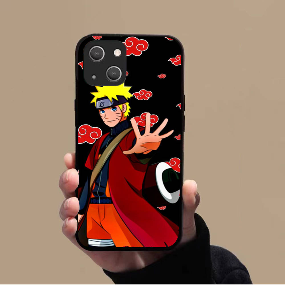 KK-2 Anime Naruto Soft Black Case for iPhone XR 14 15 11 12 13 6 7 8 X XS Pro Max Samsung S22 S23 S21 S24 FE Ultra S8 Plus