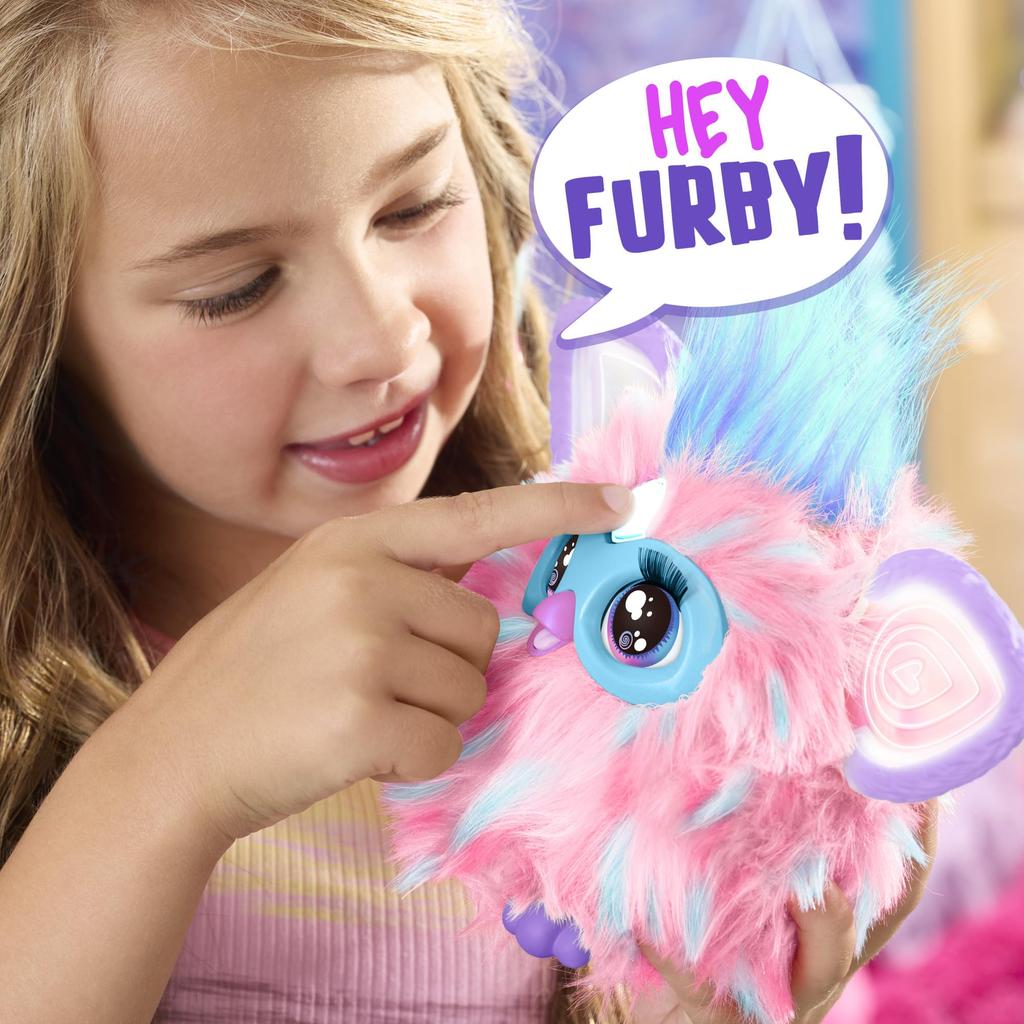 Hasbro Furby Cotton Candy Pink and Blue Interactive Toy for Boys and Girls Ages Includes 15 Fashion Animatronic Electric Plush Toy for Kids G1639