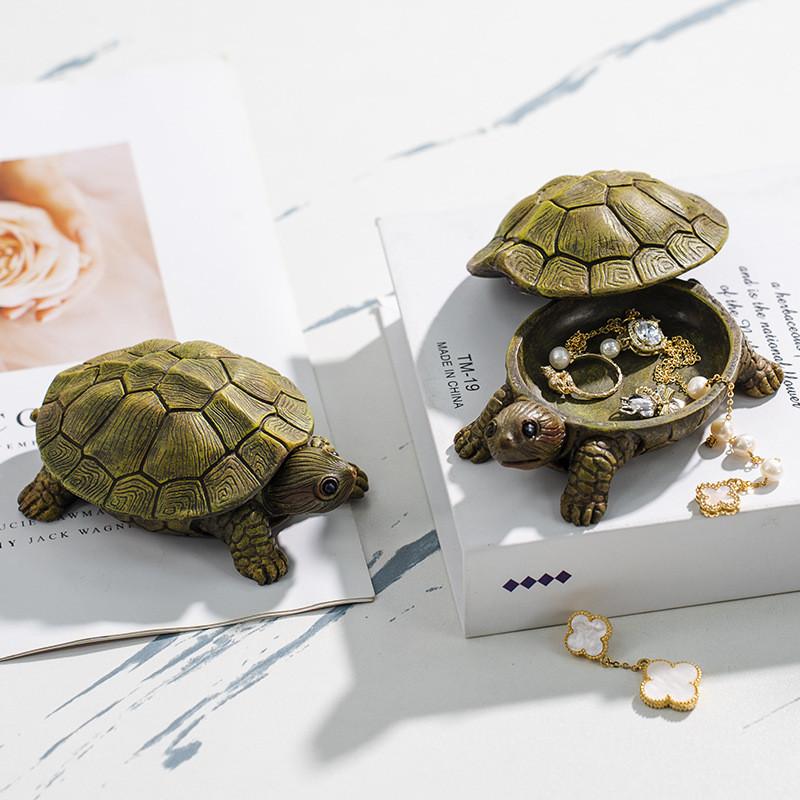 Turtle Resin Storage Box With Modern Minimalist Design For Living Room Decor