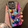 Cute Colorful Rabbit Electroplate IMD Case For Redmi Note 13 12 11 10 Pro Plus 12S 11S Redmi 12 13C Shockproof Back Cover