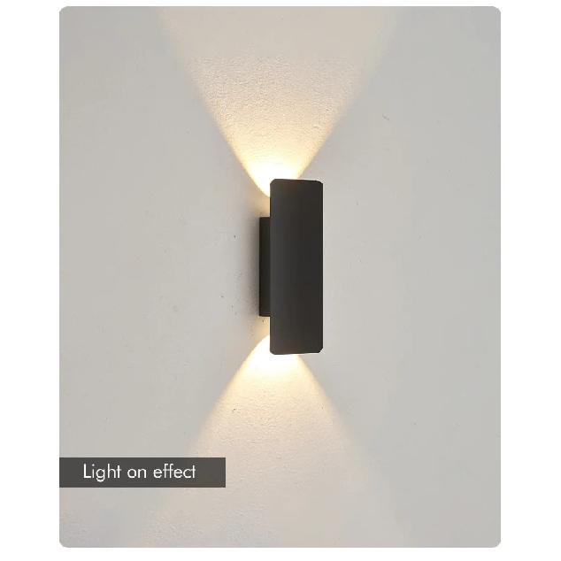 Outdoor Waterproof Wall Lamps Strip Aluminum Wall Lights 18W LED Black Wall Lamp Bedroom Exterior Outdoor Lighting Fixtures